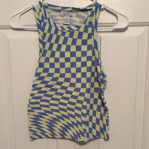 Rue21 Vibrant Blue and Yellow Tank Top